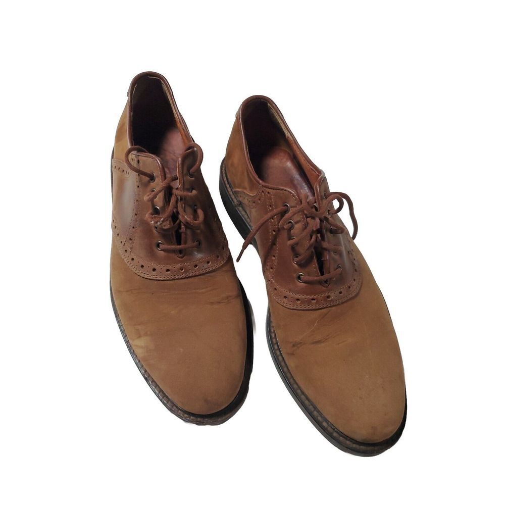 JOHNSTON & MURPHY Men's Italy Lace Up Oxford Brown Suede Leather Size 9.5 M